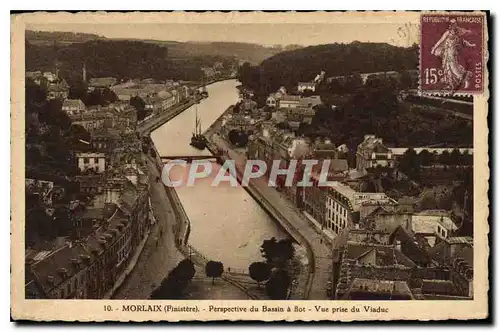 Cartes postales Morlaix Finistere Perspective du Bassin a flot Vue prise du Viaduc