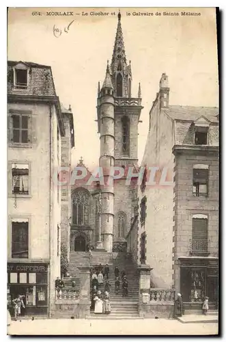 Cartes postales Morlaix Le Clocher et la Calvaire de Ste Melaine