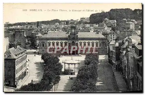 Cartes postales Morlaix La Place Thiers le Kiosque et l'Hotel de Ville
