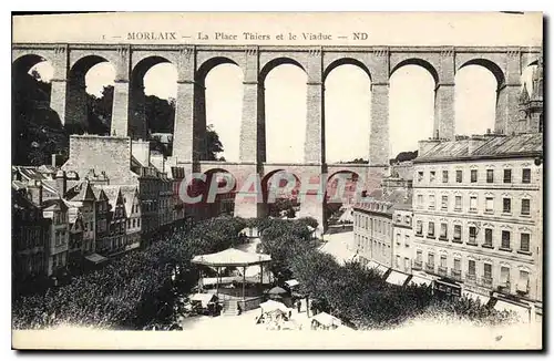 Cartes postales Morlaix La Place Thiers et le Viaduc