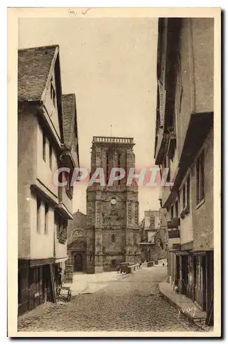 Cartes postales Bretagne Morlaix Finistere La Rue Basse et l'Eglise St Mathieu