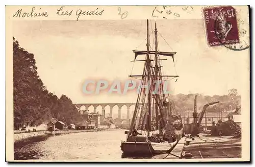 Ansichtskarte AK Morlaix Les Quais Bateau