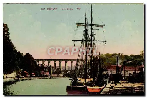 Ansichtskarte AK Morlaix Les Quais Bateau