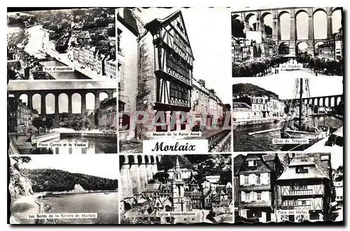 Cartes postales Morlaix Maison de la Reine Anne Vue d'ensemble Place Cornie et le Viaduc Les Bords de la Riviere