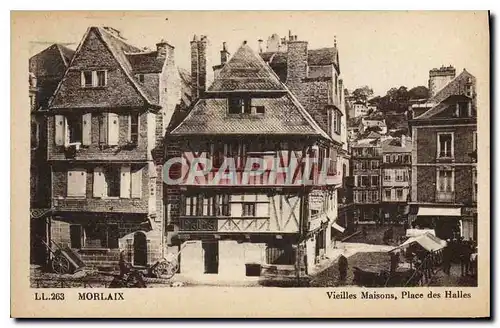 Ansichtskarte AK Morlaix Veilles Maisons Place des Halles