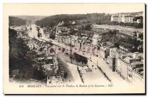 Ansichtskarte AK Morlaix Vue prise dur le Viaduc le Bassin et la Caserne