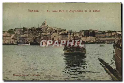 Cartes postales Marseille Le Vieux Port et Notre Dame de la Garde