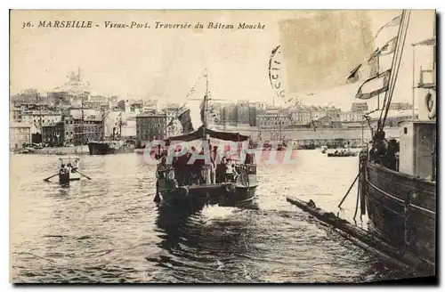 Cartes postales Marseille Vieux Port Traversee du Bateau Mouche