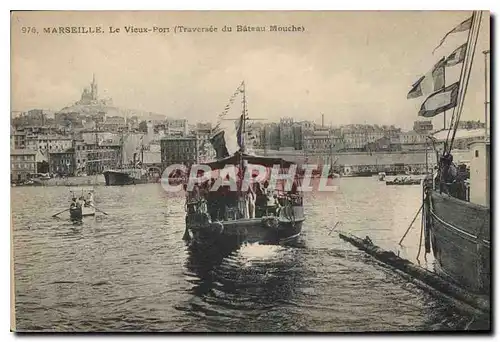 Cartes postales Marseille Le Vieux Port Traversee du Bateau Mouche