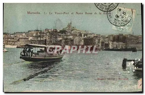 Cartes postales Marseille Le Vieux Port et Notre Dame