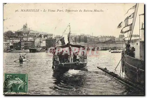 Cartes postales Marseille Le Vieux Port Traversee du Bateau Mouche