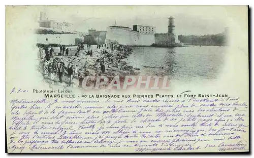 Cartes postales Marseille La Baignade ayx Pierres Plates Le Fort Saint Jean