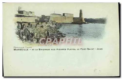 Cartes postales Marseille La Baignade aux Pierres Plates Le Fort Saint Jean