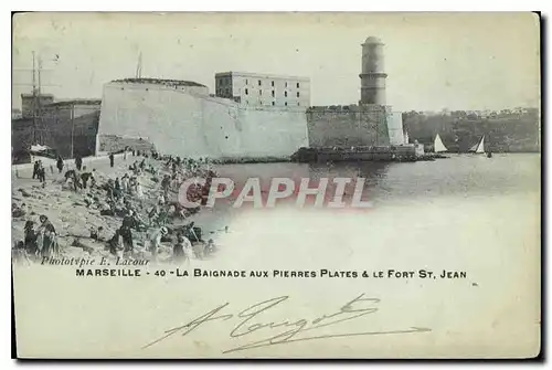 Cartes postales Marseille La Baignade aux Pierres Plates Le Fort St Jean