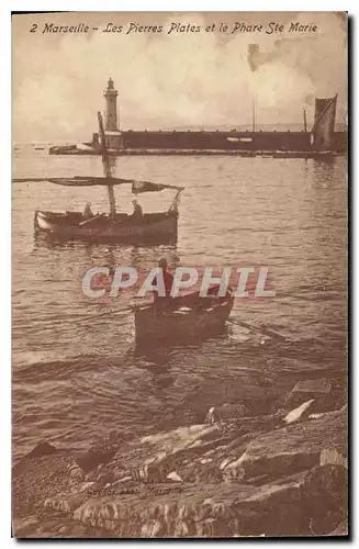 Cartes postales Marseille Les Pierres Plates et le Phare Ste Marie