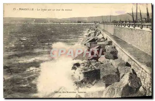 Ansichtskarte AK Marseille La Jetee par un jour de Mistral