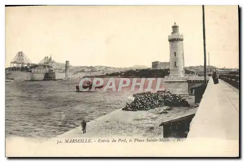 Cartes postales Marseille Entree du Port Phare Sainte Marie