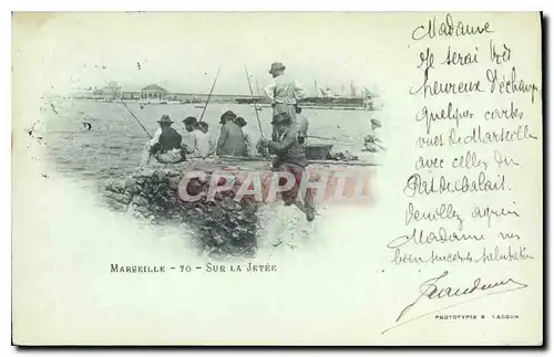 Cartes postales Marseille Sur la Jetee Peche Pecheurs