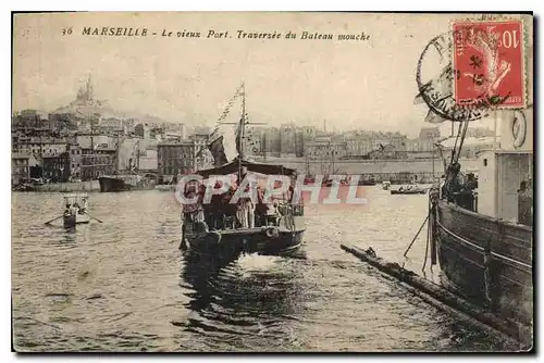 Cartes postales Marseille Le vieux Port Traversee du Bateau mouche