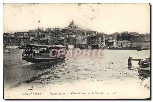 Cartes postales Marseille Vieux Port et Notre Dame de la Garde