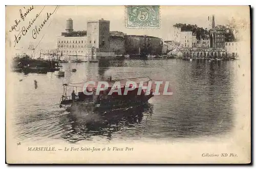 Ansichtskarte AK Marseille Le Fort Saint Jean et le Vieux Port