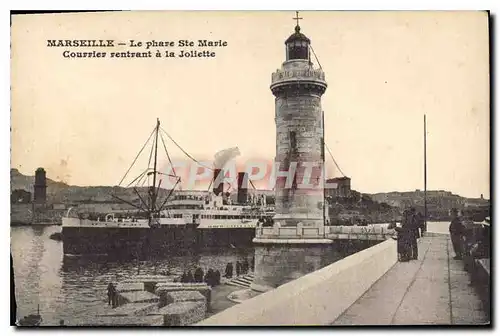 Ansichtskarte AK Marseille Le Phare Ste Marie Courrier retrant a la Joliette