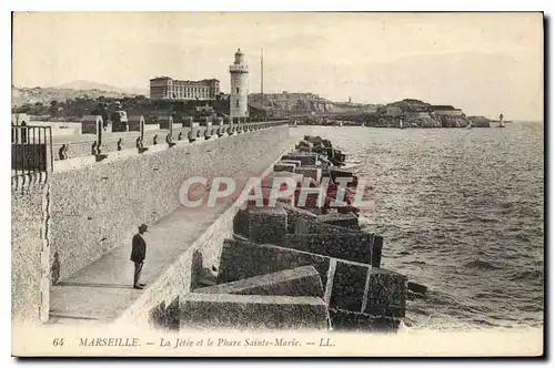 Ansichtskarte AK Marseille La Jetee et le Phare Sainte Marie