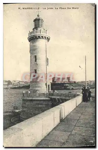 Ansichtskarte AK Marseille La Jetee Le Phare Ste Marie