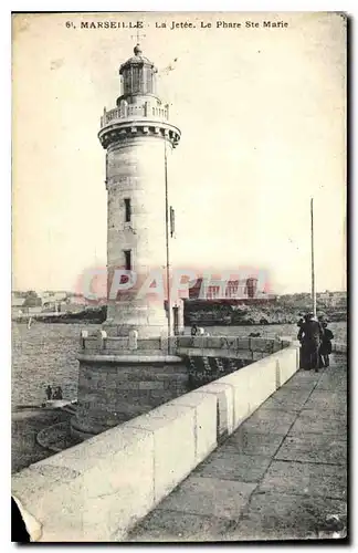 Ansichtskarte AK Marseille La Jetee Le Phare Ste Marie