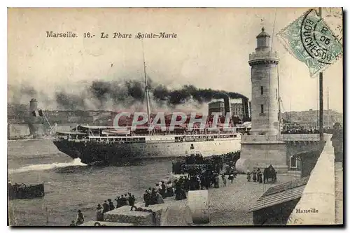 Ansichtskarte AK Marseille Le Phare Sainte Marie Bateau