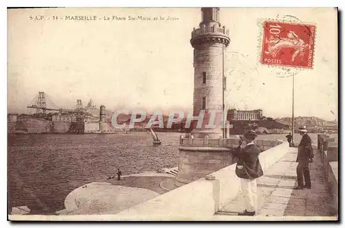 Cartes postales Marseille Le Phare Ste Marie et la Jetee