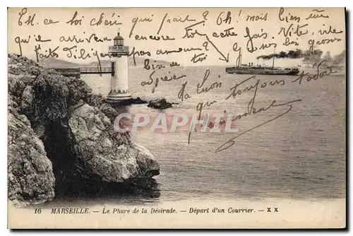 Cartes postales Marseille Le Phare de la Desirade Depart d'un Courrier