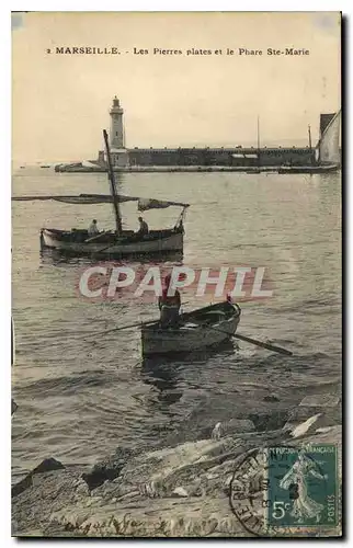 Cartes postales Marseille La Pierres plates et le Phare Ste Marie