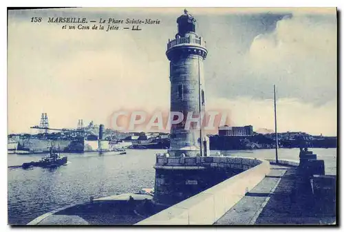 Cartes postales Marseille Le Phare Ste Marie et un Coin de la Jetee