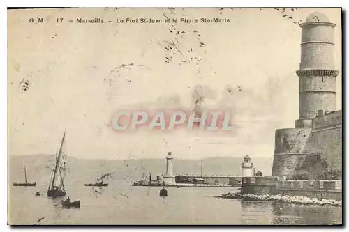 Cartes postales Marseille Le Fort St Jean et Le Phare Ste Marie