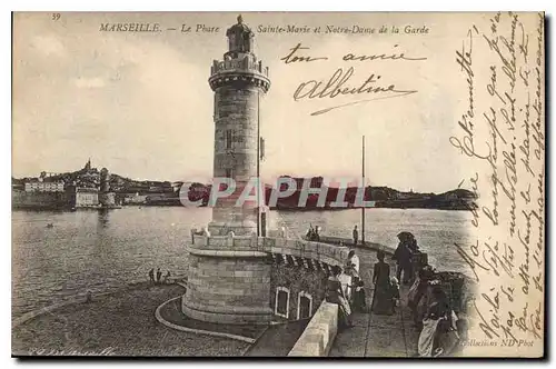 Cartes postales Marseille le Phare Sainte Marie et Notre Dame de la Garde