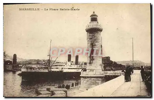 Ansichtskarte AK Marseille le Phare Sainte Marie Bateau