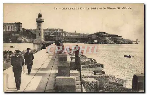 Ansichtskarte AK Marseille la Jetee et le Phare Ste Marie