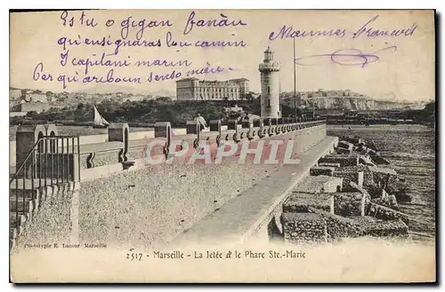 Ansichtskarte AK Marseille le Jetee et le Phare Ste Marie