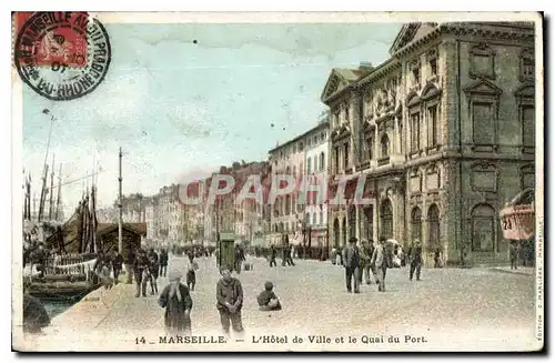 Cartes postales Marseille l'hotel de ville et le Quai du port