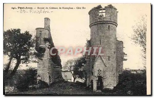 Cartes postales Pont Aven Ruines du chateau de Rustophane Cote Est