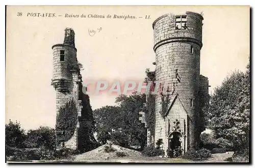 Cartes postales Pont Aven Ruines du chateau de Rustephan