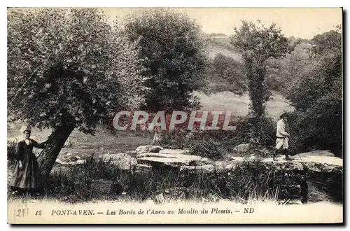 Ansichtskarte AK Pont Aven les Bords de l'Aven au Moulin du Plessis