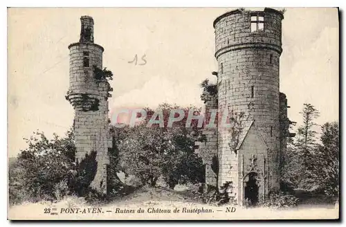 Cartes postales Pont Aven Ruines du Chateau de Rustephan