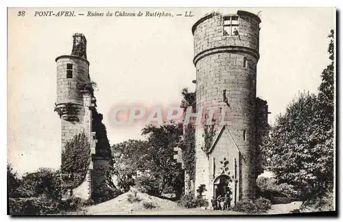 Ansichtskarte AK Pont Aven Ruines du Chateau de Rustephan