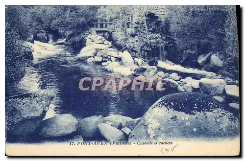 Ansichtskarte AK Pont Aven Finistere Cascade et rochers