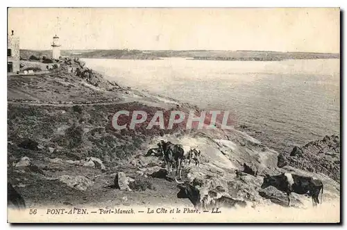 Ansichtskarte AK Pont Aven Port Manech La Cote et le Phare Vaches