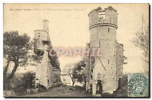 Ansichtskarte AK Pont Aven Ruines du Chateai de Rustephan