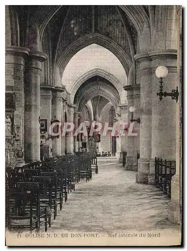 Cartes postales Eglise de Bon Port Nef laternale du Nord