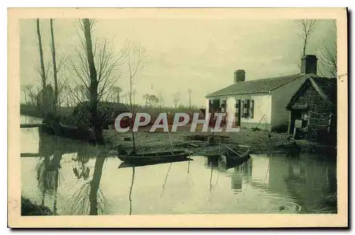 Cartes postales Les Plus braux paysages de la vendee maraichine Une Chaumiere en plein marais